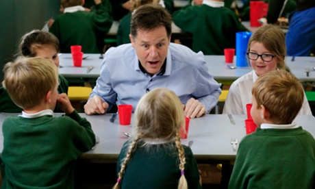 Liberal Democrat leader Nick Clegg visits Ivy Lane Primary School in Chippenham.