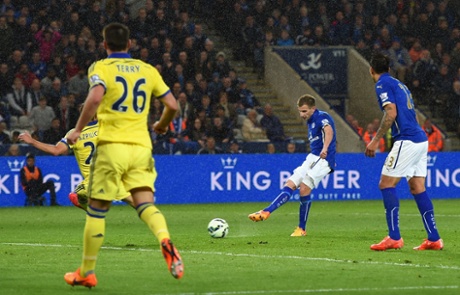 Marc Albrighton scores the opening goal.