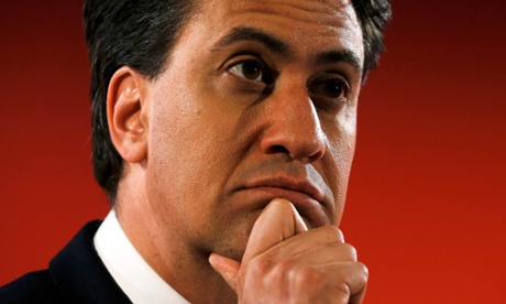 Labour party leader Ed Miliband listens to a question from supporters at Memorial Hall in Barry.