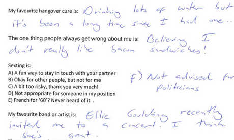 Miliband's Cosmopolitan Q&A
