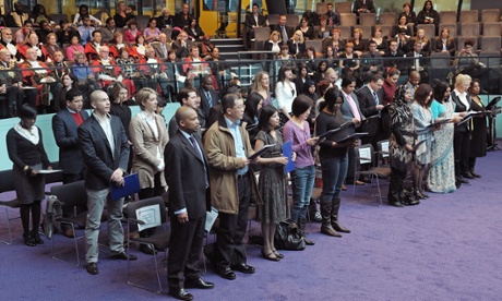 A citizenship ceremony at City Hall, London