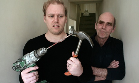 Generation gap … Stuart Heritage and his tradesman dad, from whom he failed to learn any DIY skills.