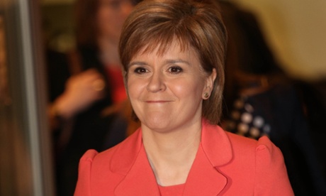 SNP leader Nicola Sturgeon leaves MediaCityUK after appearing in the leaders' election debate on 2 April.