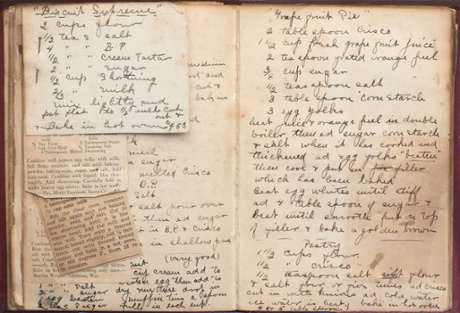 A recipe book belonging to Stella Pollock, Jackson’s mother.