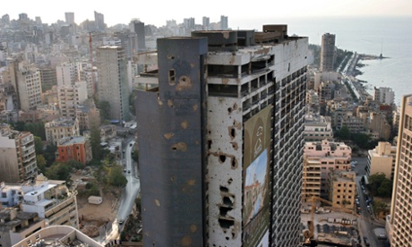 Today, entry to Beirut’s Holiday Inn is forbidden to the public. The building’s 24 floors are desolate.