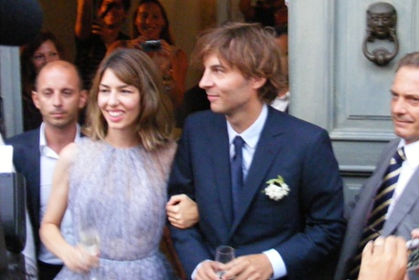 Not quite 40 but averse to a white dress: Sofia Coppola and Thomas Mars at their wedding ceremony in Bernalda in 2011.
