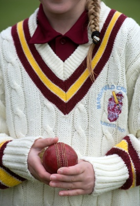 A girl who plays cricket