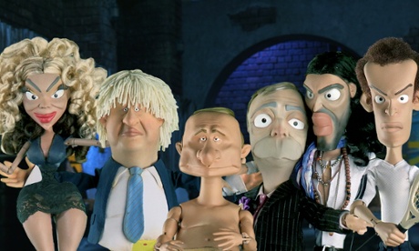 Beyoncé, Boris Johnson, Vladimir Putin, Nigel Farage, Russell Brand and Andy Murray on satirical puppet show Newzoids.