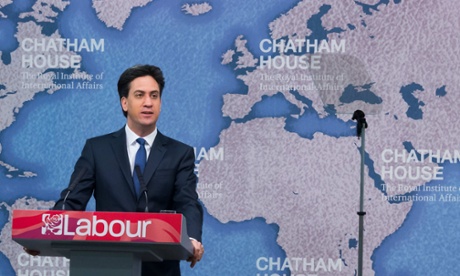 Ed Miliband at Chatham House, London.