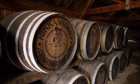 barrels of whisky in the Nikka distillery