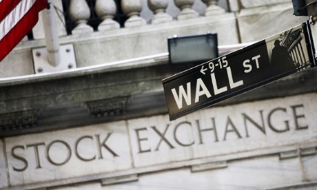 Wall Street sign outside the New York Stock Exchange in New York.