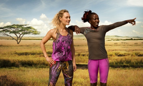 Lornah Kiplagat (and model) showing off her new running range