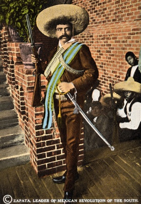 A postcard depicts, Emiliano Zapata, leader of Mexican Revolution of the South.