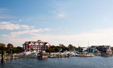 The village of Ocracoke from the ferry.
