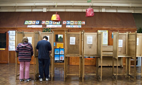 A polling station in Haringey, London