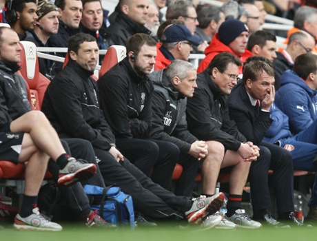 It's not much fun being on the Liverpool bench today.