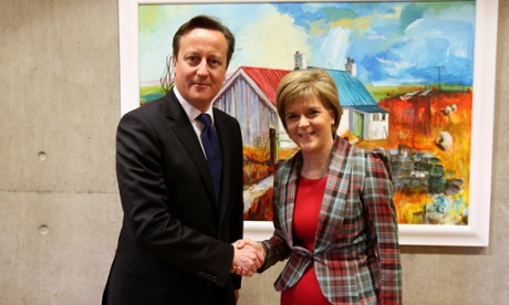 Scotland’s first minister, Nicola Sturgeon, with David Cameron in her office at the Scottish parliament earlier this year.
