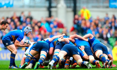 Leinster's Isaac Boss puts in to a scrum.