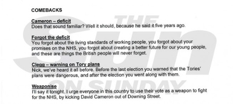 Miliband briefing note