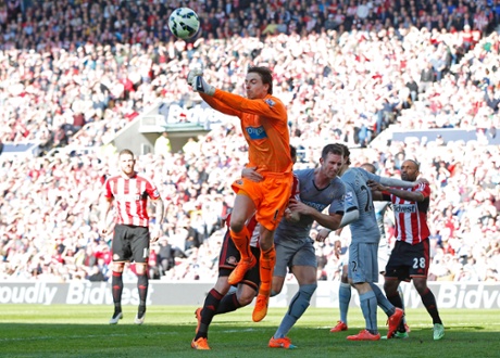 Tim Krul clears the ball.