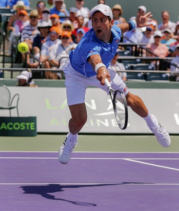 Novak Djokovic in action.