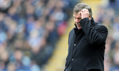 Sam Allardyce was not too pleased with what he was seeing as his West Ham side lost to bottom side Leicester City.