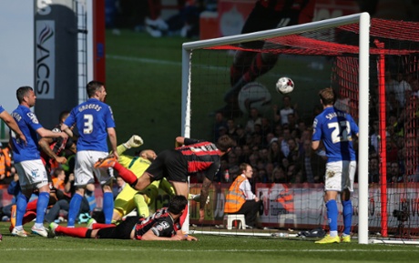 Steve Cook scores to put Bournemouth right back in the match.
