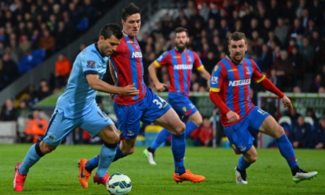 He hasn't scored in five matches but Sergio Aguero is beginning to looking dangerous tonight.