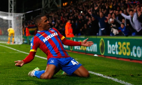 Jason Puncheon of Crystal Palace celebrates scoring the second goal.
