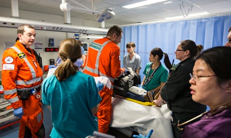 Health workers in a hospital A&E department