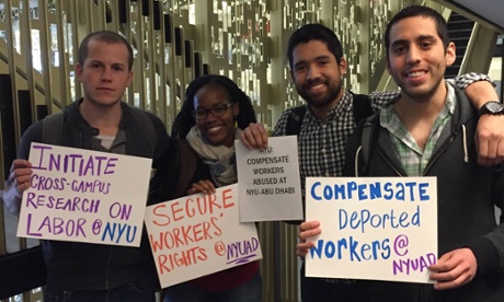 NYU abu dhabi sit-in protest