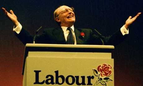 Neil Kinnock at a rally in the runup to the 1992 election. 