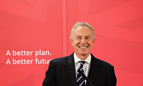 Tony Blair delivering his speech in Sedgefield 