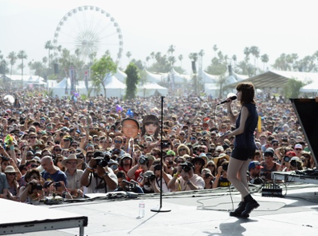 Lauren Mayberry of Chvrches struts her stuff in the California sun.