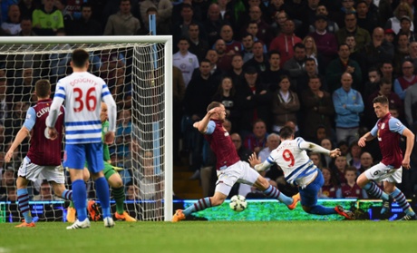 Charlie Austin scores their third goal for QPR.