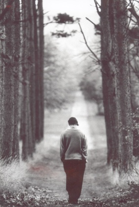 The silent walk: a punished pupil walks along the lane from the school to the kirk.