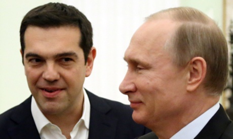 Greek prime minister, Alexis Tsipras, with the Russian president, Vladimir Putin, in the Kremlin