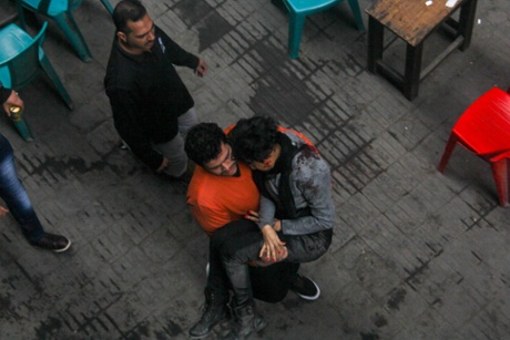 An Egyptian supporter of the Socialist Popular Alliance carries member Shaimaa al-Sabbagh 