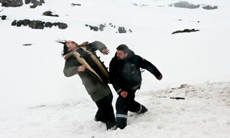 Emil Hostina as Yuri Lubimov and Bjorn Hlynur Haraldsson as Eric Odegard fight it out.