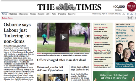 Access to the Times websites, tablet edition and smartphone app costs from £6 a week