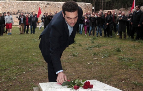 Alexis Tsipras visited a second world war memorial in Athens immediately after being sworn in as prime minister in January.