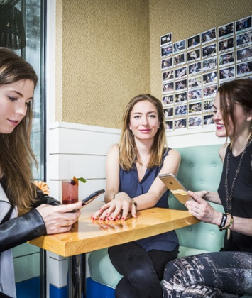 The founder of Bumble at Perla's restaurant in Austin, Texas.