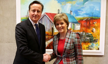 David Cameron shakes hands with Nicola Sturgeon earlier this year.