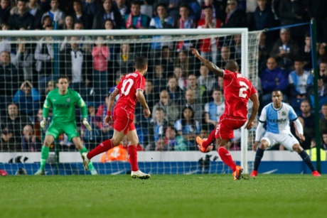 Glen Johnson shoots from the edge of the box.
