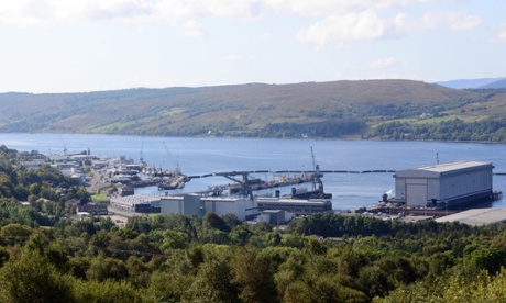 HM Naval Base Clyde, at Faslane on the Gareloch, home to Britain’s Trident submarine fleet.