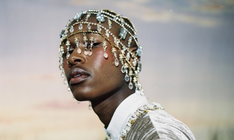 A model from Grace Wales Bonner's AW15 collection