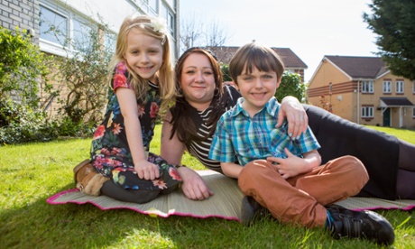 Jennifer Townsend and her children, Layla and Jamie, at home in Hornchurch.