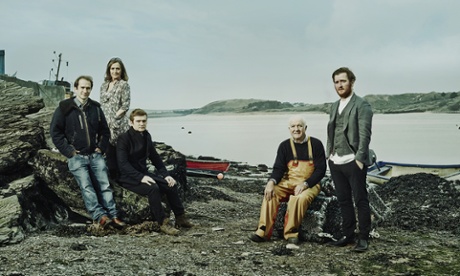 From left, Ed, Jill, Charlie, Rick and Jack Stein in Padstow, Cornwall on 27 February 2015.