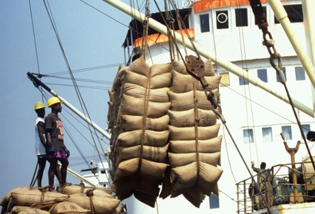 ghana cocoa export at port