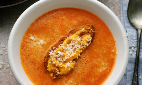 classic fish soup with rouille and croutons.